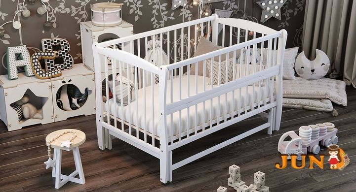Дитяче ліжко для новонароджених ДУБОК Еліт без шухляди білий
