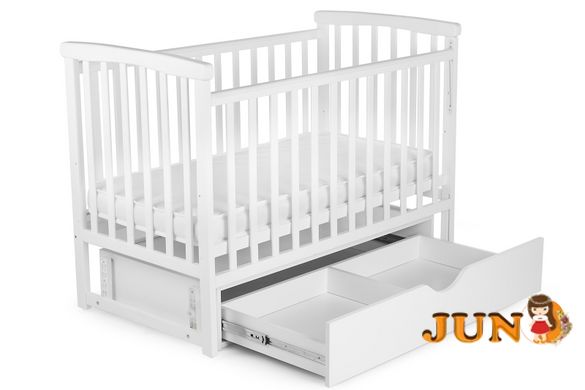 Детская кроватка для новорожденных трансформер с ящиком DeSon Мрия белая