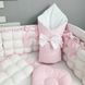 Комплект постільної білизни, в дитяче ліжечко  - Біло- рожеві бомбони