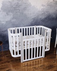 Детская кроватка для новорожденных детская Мия без ящика с маятником белая с серым