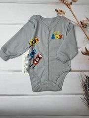 Боді з довгим рукавом &laquo;Little Boy&raquo; із машинками Сірий