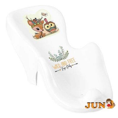 Горка для купания Tega WILD & FREE Anti-slip baby bath seat LITTLE DEER DZ-003-103-JELONEK white/pink (белый/розовый)