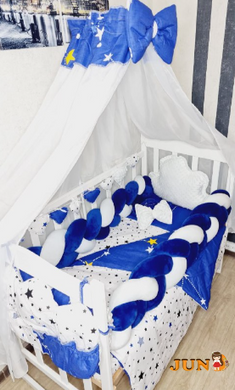 Комплект постільної білизни Bonna Avangard в дитяче ліжечко Синій