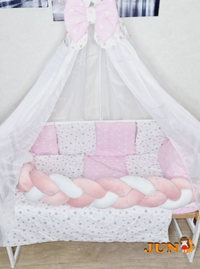 Комплект постільної білизни Bonna Koss в дитяче ліжечко Зірки Рожевий