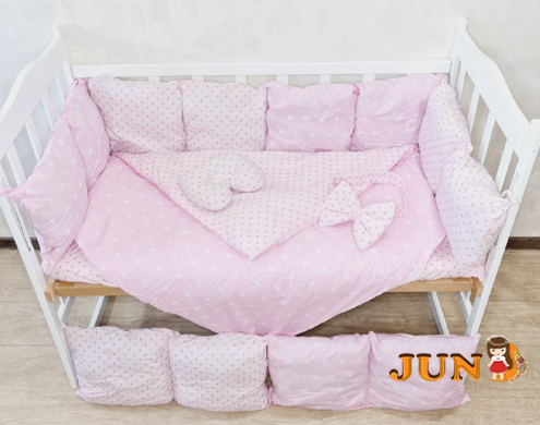 Комплект постільної білизни Bonna Elit в дитяче ліжечко Зірки Рожевий