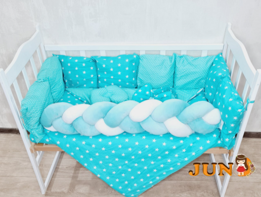 Комплект постільної білизни Bonna Elegance в дитяче ліжечко Зірки М'ята