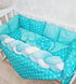 Комплект постільної білизни Bonna Elegance в дитяче ліжечко Зірки М'ята