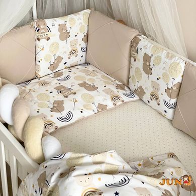 Комплект постельного белья для новорожденного Happy night Мишка с шариками, цвет бежевый