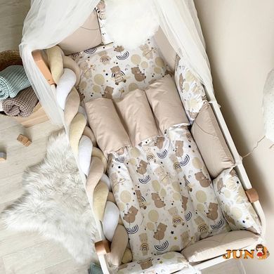 Комплект постельного белья для новорожденного Happy night Мишка с шариками, цвет бежевый