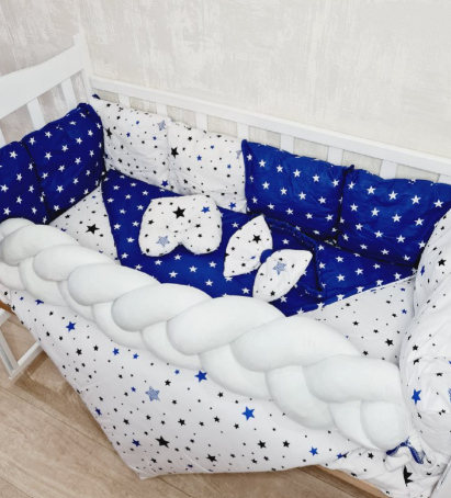 Комплект постельного белья Bonna Elegance в детскую кроватку Звезды Синий