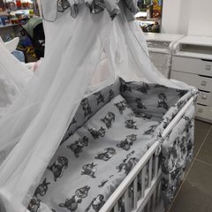 Комплект постельного белья в детскую кроватку Qvatro Gold RG-08 рисунок заец (серый)
