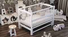 Дитяче ліжко для новонароджених ДУБОК Еліт без шухляди білий