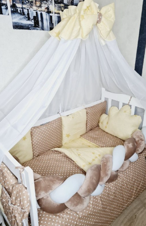 Комплект постельного белья Bonna Koss в детскую кроватку Коричнево-золотой