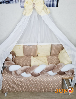 Комплект постільної білизни Bonna Koss в дитяче ліжечко Коричнево-золотий