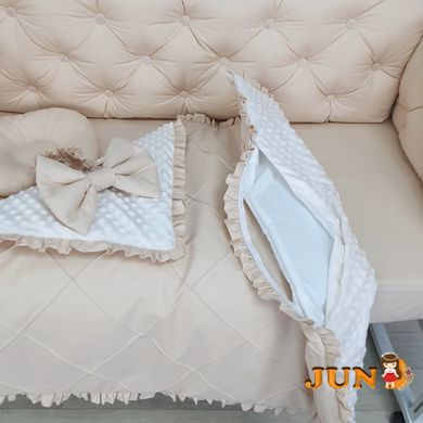 Комплект постільної білизни + Конверт на виписку-з подушечками, в дитяче ліжечко. Бежевий