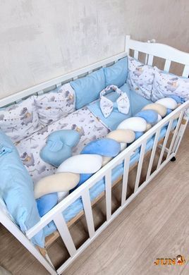 Комплект постільної білизни Bonna Elegance New в дитяче ліжечко Єнот Блакитний