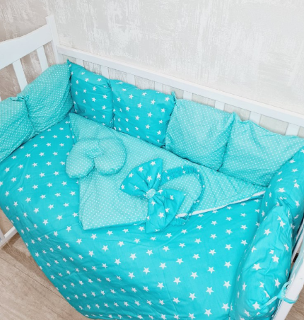Комплект постельного белья Bonna Eco в детскую кроватку Мята