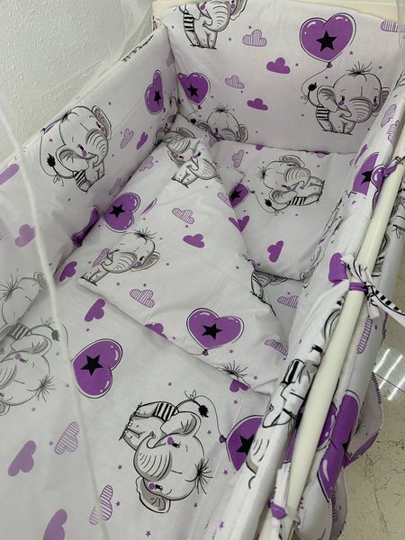 Комплект постельного белья в детскую кроватку Qvatro Gold RG-08 рисунок белая (слоники)