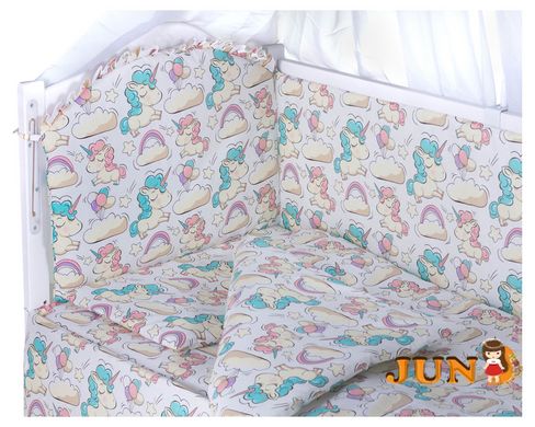 Комплект постільної білизни в дитяче ліжечко Babyroom Comfort-08 unicorn білий (єдинороги), Білий