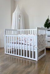 Ліжечко &laquo;Астрід&raquo; комплектація №1 з рухомим бортиком в білому кольорі