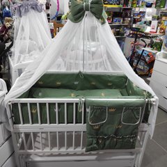 Комплект постельного белья в детскую кроватку Qvatro Gold RG-08 рисунок корона (зеленая)
