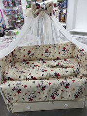 Комплект постельного белья в детскую кроватку Qvatro Gold RG-08 рисунок мики маус (бежевый)