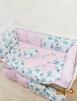 Комплект постільної білизни Bonna Elegance в дитяче ліжечко Мишка Рожевий