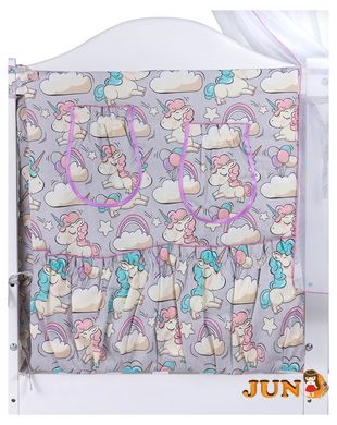 Комплект постельного белья в детскую кроватку Babyroom Comfort-08 unicorn серый (единороги), Серый