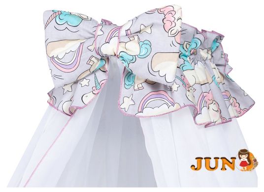 Комплект постільної білизни в дитяче ліжечко Babyroom Comfort-08 unicorn сірий (єдинороги), Сірий