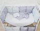Комплект постельного белья Bonna Eco в детскую кроватку Сердца Серый