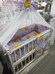 Комплект постельного белья в детскую кроватку Qvatro Gold RG-08 рисунок мишка на луне (фиолетовый)