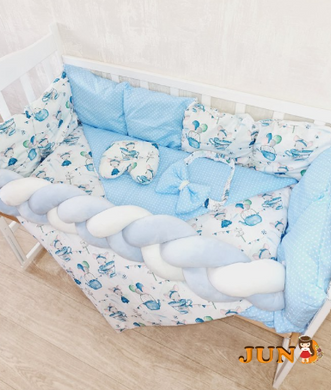 Комплект постільної білизни Bonna Elegance в дитяче ліжечко Мишки Блакитний