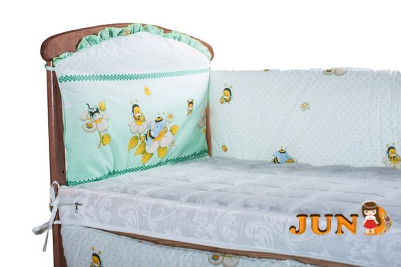 Захист у ліжечко Qvatro Gold ZG-02 зелений (слон та бджілки)