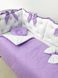 Комплект постільної білизни + Конверт на виписку-з подушечками, в дитяче ліжечко. Фіолетовий, з намистинками