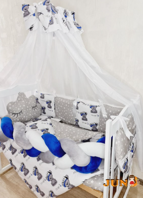 Комплект постільної білизни Bonna Koss в дитяче ліжечко Тедді Синій