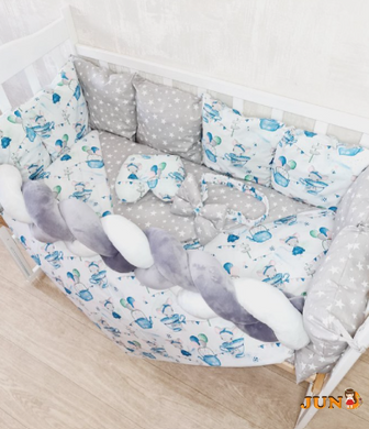 Комплект постільної білизни Bonna Elegance в дитяче ліжечко Мишки Сірий