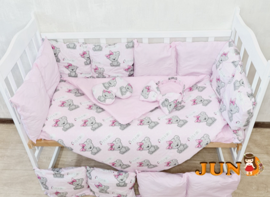 Комплект постельного белья Bonna Eco в детскую кроватку Тедди Розовый