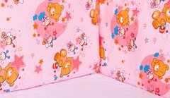 Захист у ліжечко Qvatro Gold ZG-02 рожевий (ведмедик, дві бджілки, зірки)
