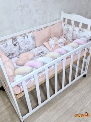 Комплект постільної білизни Bonna Elegance New в дитяче ліжечко Ведмедик на хмаринці Персиковий