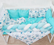 Комплект постільної білизни Bonna Elegance в дитяче ліжечко Мишки М'ята