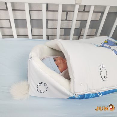 Конверт Kingdom-Kids Мишка на корабле плюш голубой