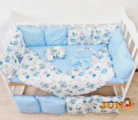 Комплект постільної білизни Bonna Eco в дитяче ліжечко Мишки Блакитний
