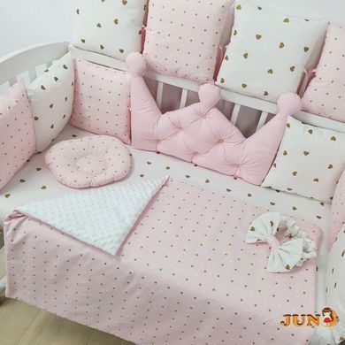 Комплект постільної білизни, в дитяче ліжечко. Корона рожева