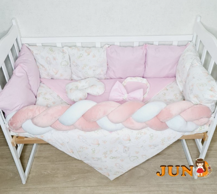 Комплект постільної білизни Bonna Elegance в дитяче ліжечко Ангел Рожевий
