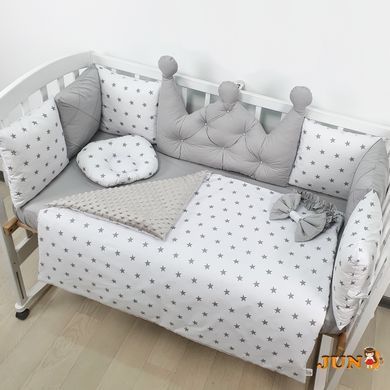Комплект постільної білизни, в дитяче ліжечко Корона сіра