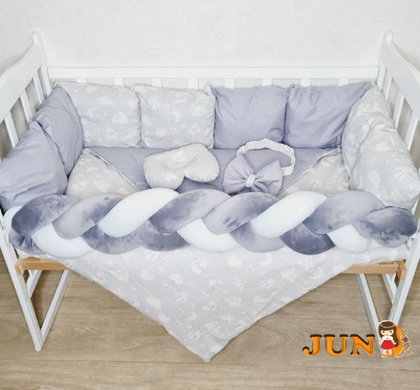 Комплект постільної білизни Bonna Elegance в дитяче ліжечко Ангел Сірий
