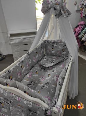 Комплект постільної білизни в дитяче ліжечко Qvatro Gold RG-08 малюнок поні на сірому (сірий)
