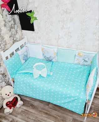 Комплект постільної білизни Bonna Mini Print в дитяче ліжечко М'ята