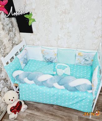 Комплект постільної білизни Bonna Mini Print в дитяче ліжечко М'ята
