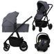 Коляска 3 в 1 Lionelo AMBER PLUS 3IN1, Тёмно-серый